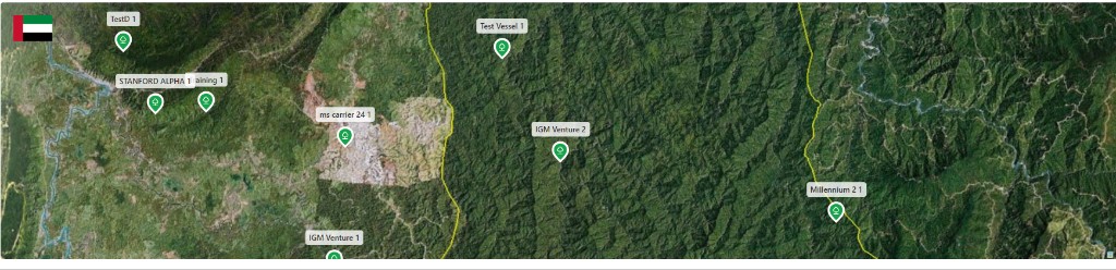 Fleet tree allocation map showing vessels and planted trees